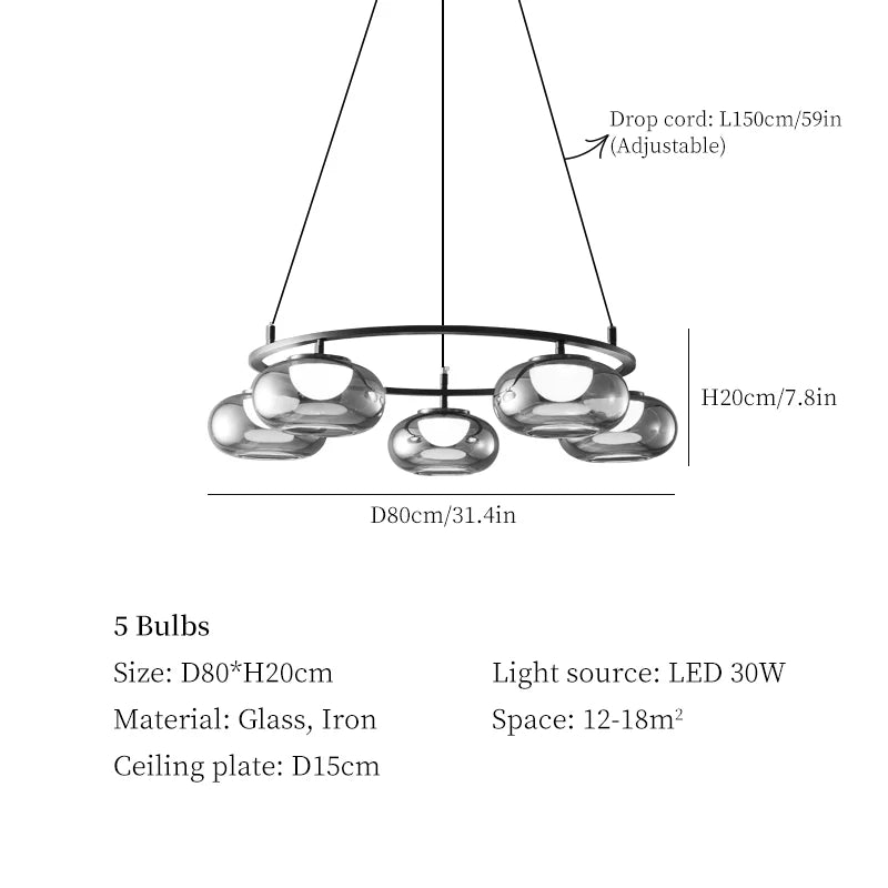 Luxury glass pendant light for modern decor - vue 9 sur 9