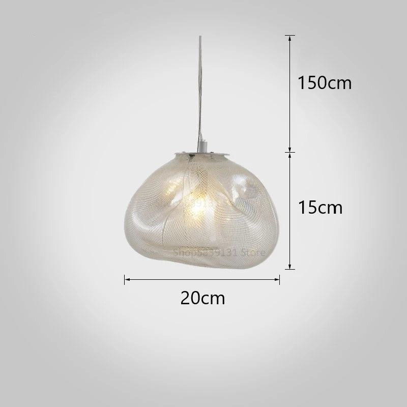 Nordic cloud blown glass pendant light for restaurant bar and home - vue 12 sur 12
