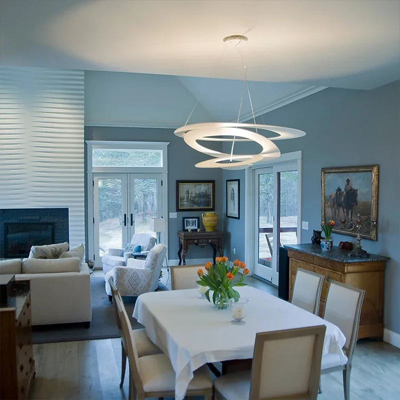 Nordic spiral pendant light for elegant lighting - vue 4 sur 6