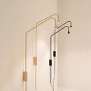 Minimalist gold long arm wall light for interior decoration