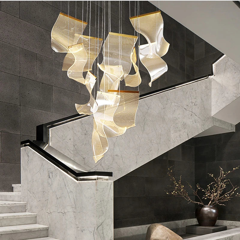 lustre en acrylique à led pour décoration intérieure élégante - vue 3 sur 14