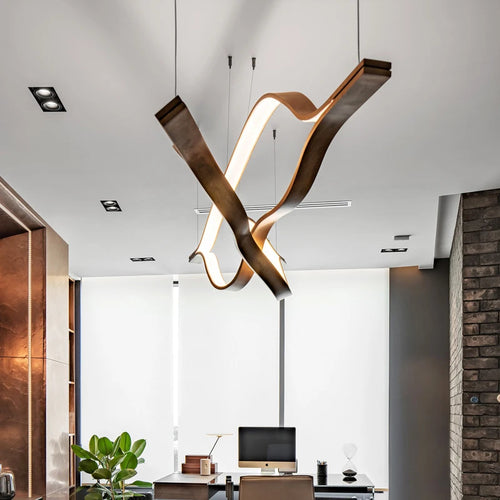Minimalist aluminium pendant light for modern and luxurious decor - vue 3 sur 10