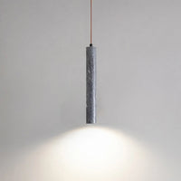 Minimalist luxury natural marble cylindrical LED chandelier
