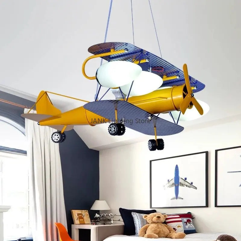 Children’s airplane LED chandelier with eye protection and eco-friendly decoration