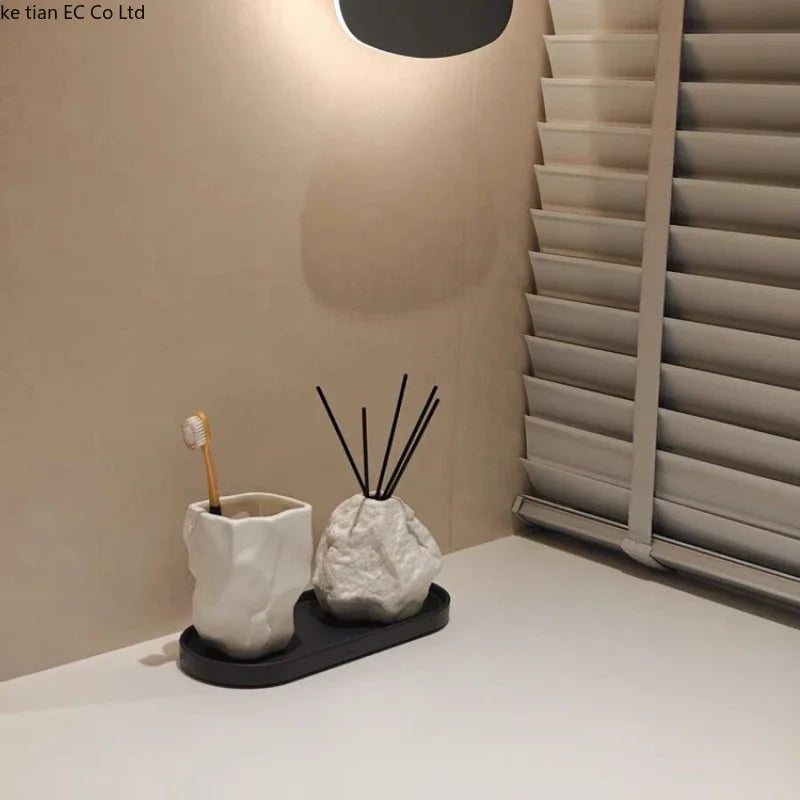 rock shaped mouthwash cup for bathroom accessories