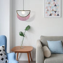 Heart-shaped table lamp with pink tassel in creative nordic style