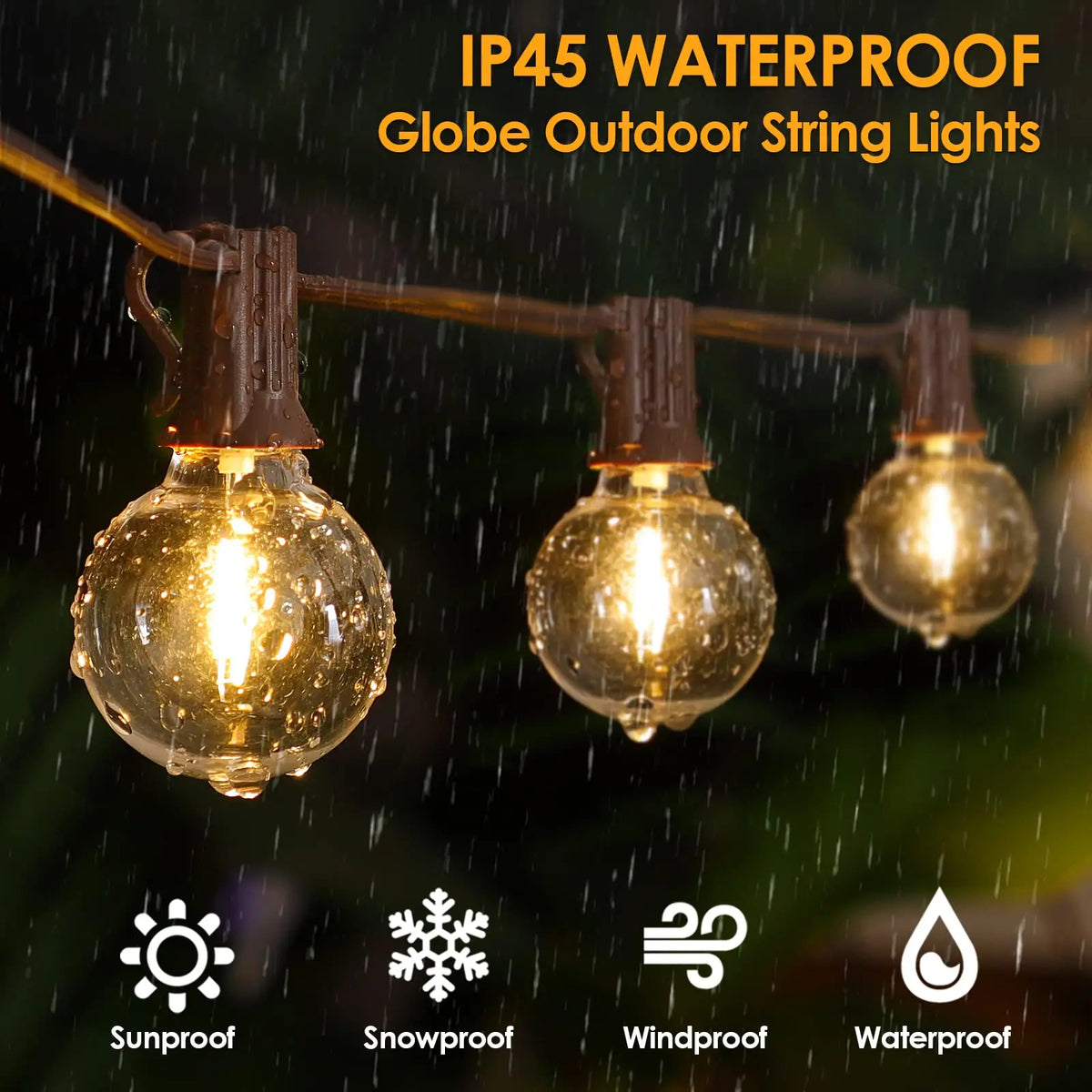 Dimmable outdoor string lights for garden and Christmas