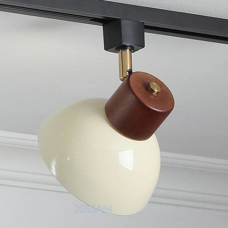 Wabi-sabi retro metal and wood pendant light for shop - vue 5 sur 17