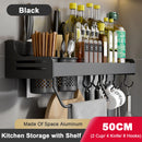 wall-mounted storage rack for spices and utensils