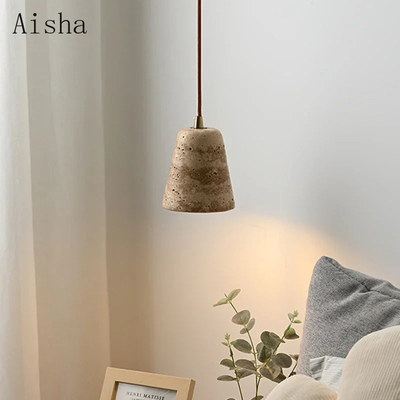 Stone pendant light for modern LED fixtures - vue 3 sur 7