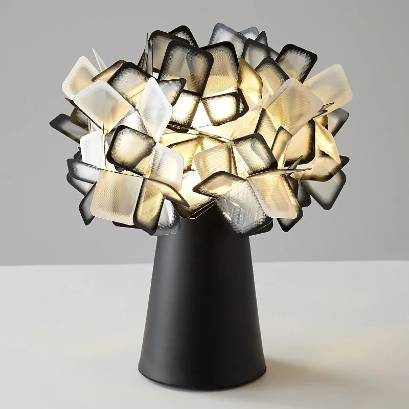 modern desk lamp slamp clizia in plastic pvc flower