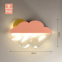 Feather cloud wall lights for children's room decor
