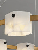 Minimalist natural marble pendant light with LED lighting