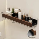 walnut wall shelf for storage and towel rack