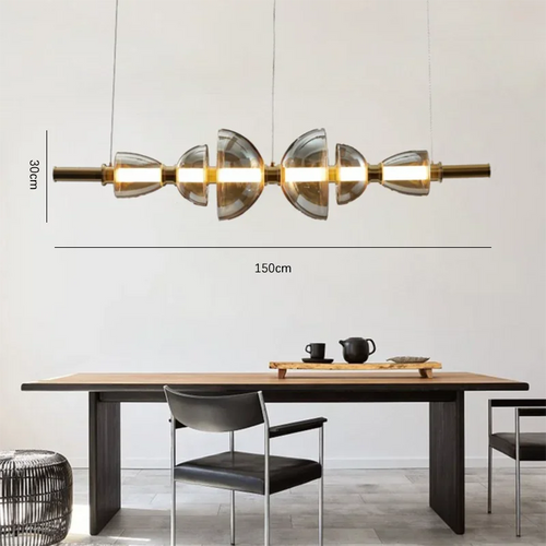 Modern minimalist glass chandelier for restaurant and café - vue 9 sur 11