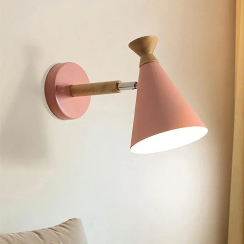 Modern creative solid wood LED wall light - vue 3 sur 9