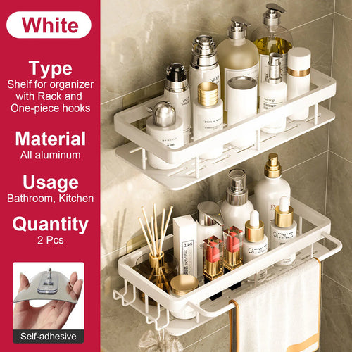 no-drill wall shelf for bathroom and kitchen storage - vue 26 sur 30