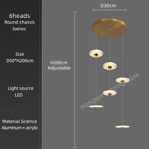 Modern LED chandelier for elegant indoor lighting - vue 12 sur 26