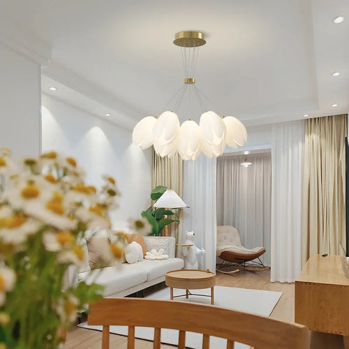 Modern tulip chandelier sandyha LED hanging lamp - vue 5 sur 8