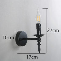 Vintage black iron LED retro wall light