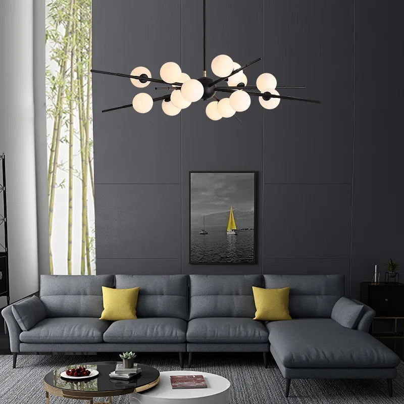 suspension LED en forme de boule de verre design moderne - vue 3 sur 10