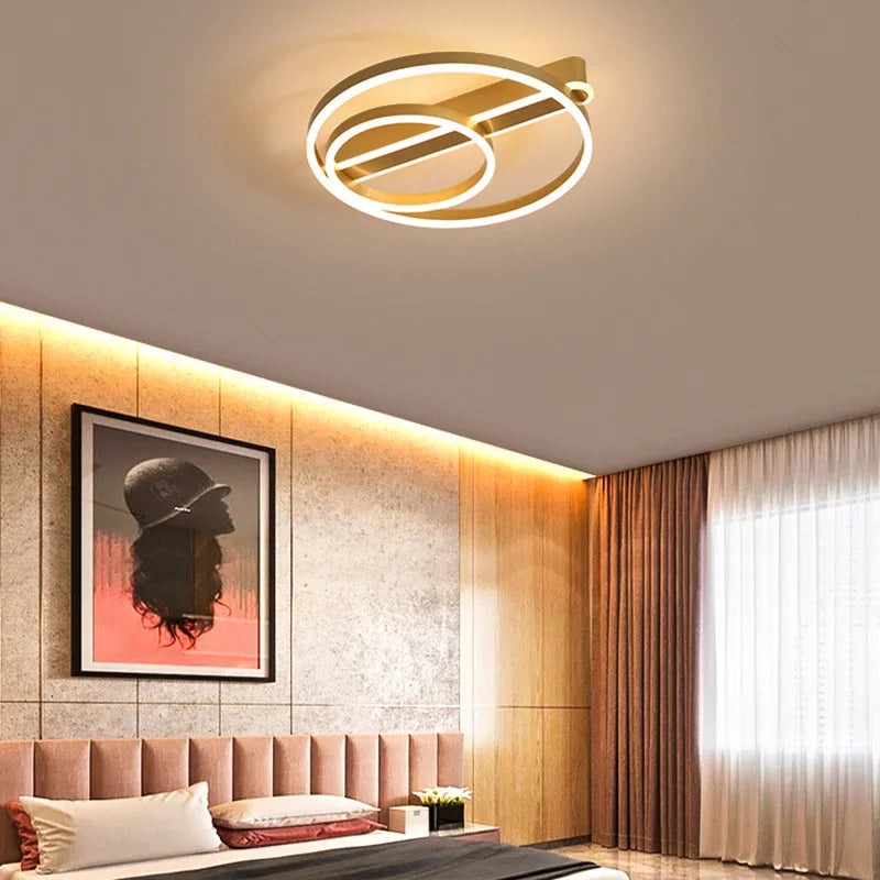 Simple circular acrylic LED ceiling light nordic style - vue 4 sur 10