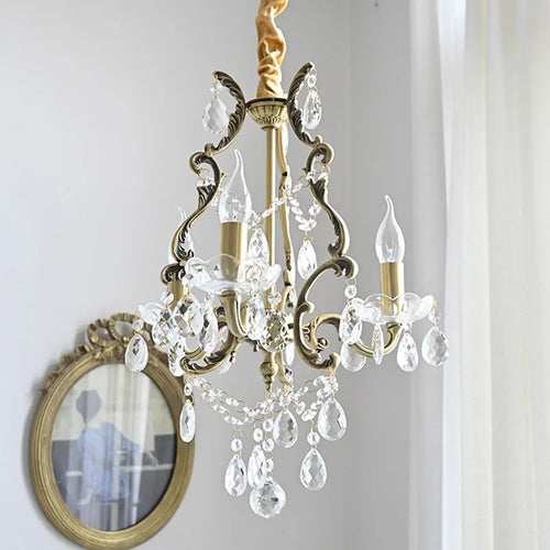 Elegant retro chandelier with crystal beads loft decor - vue 4 sur 6