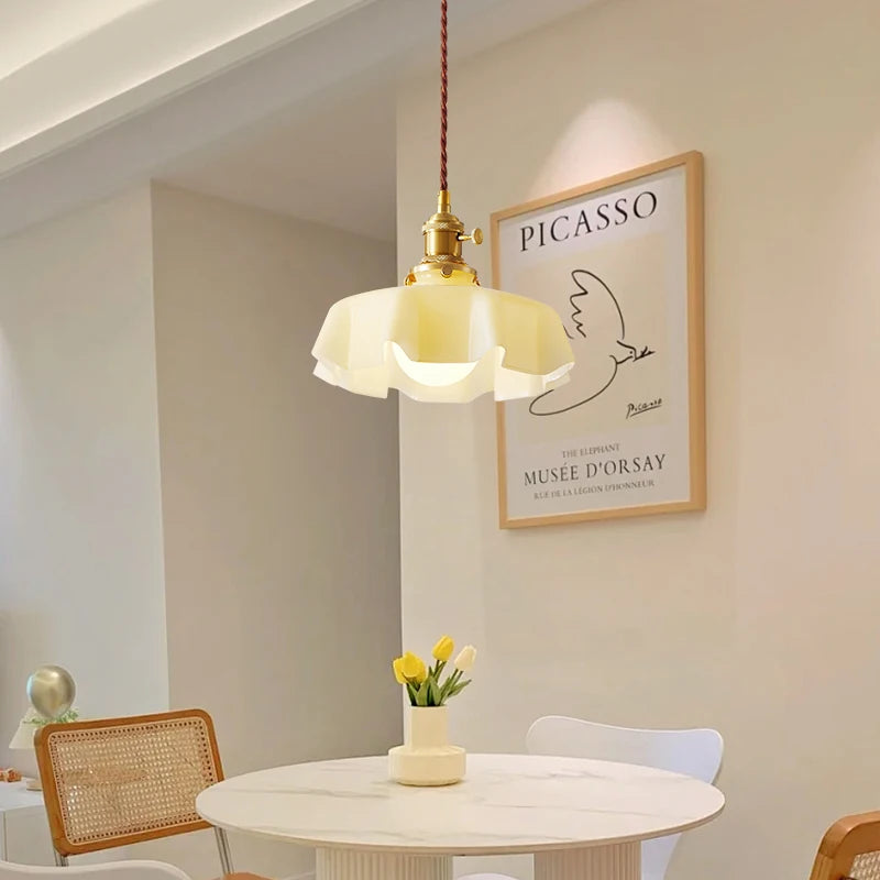 Simple pleated chandelier for interior decor soft lighting