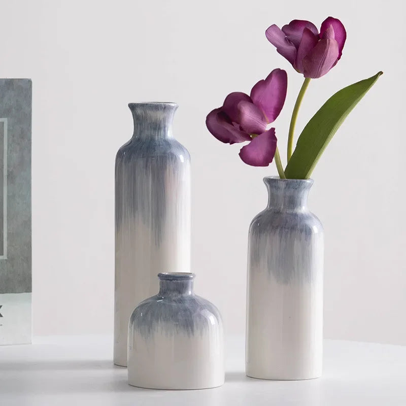 hand-painted ceramic vase for dried and fresh flowers