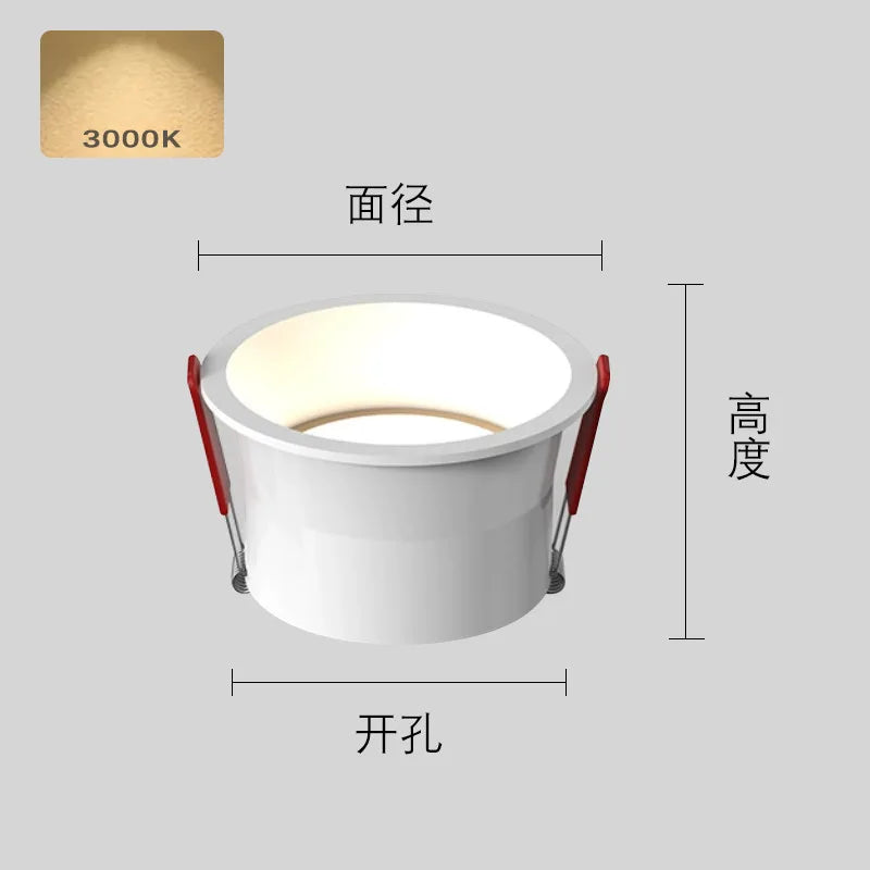 Round dimmable recessed LED spotlight with three colour settings - vue 6 sur 8