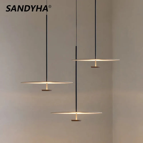 Minimalist ring LED pendant light - vue 3 sur 8