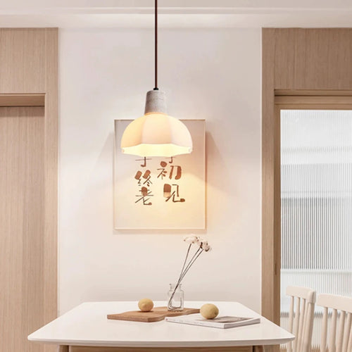 Stone glass chandelier for modern and romantic lighting - vue 3 sur 7