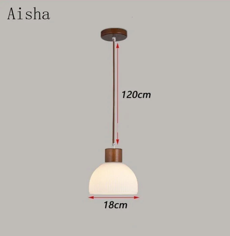 Japanese three-head pendant light for restaurant and bar - vue 6 sur 10