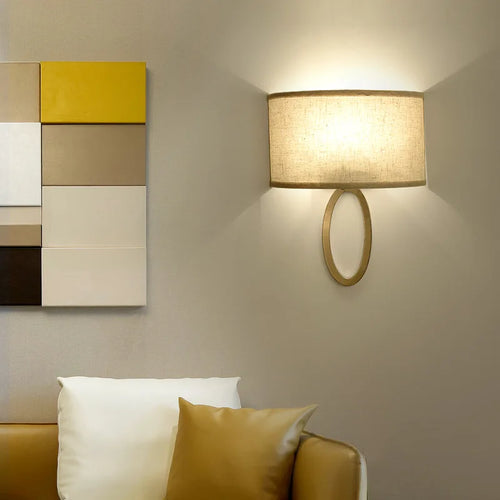 Curved wall light bedside beige modern minimalist hotel room LED wall lamp - vue 2 sur 8