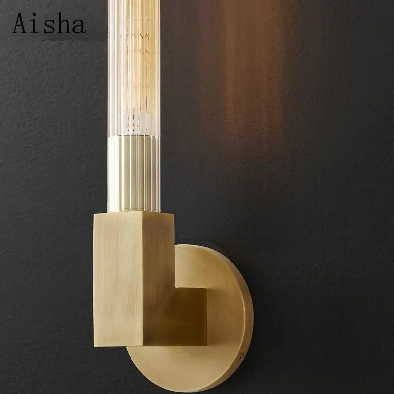 Modern clear glass wall light for various spaces