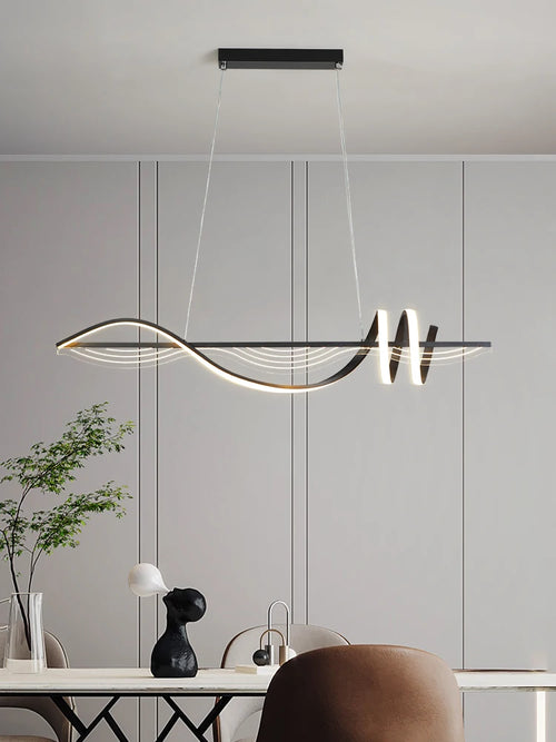 Modern LED chandelier minimalist design for interiors - vue 6 sur 8