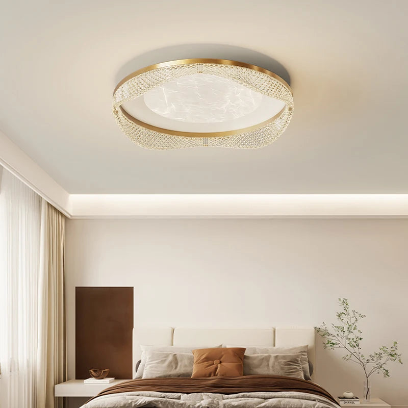 Modern brass ceiling light with creative minimalist design for interiors