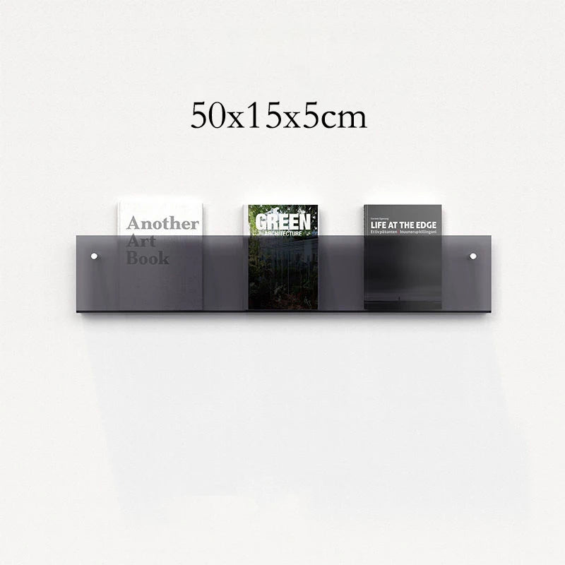 acrylic floating wall shelf magazine rack and literature organizer - vue 42 sur 52