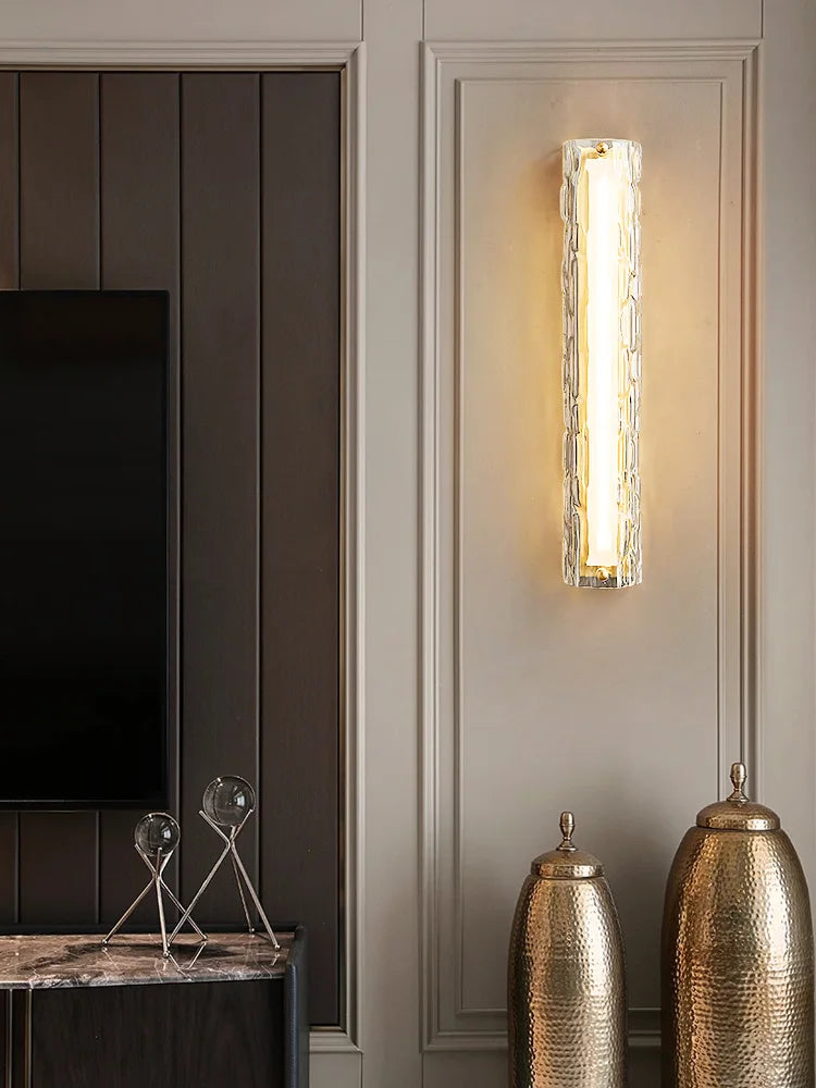 Modern glass LED wall light for interiors - vue 3 sur 8