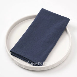 Set of washed cotton table napkins mediterranean style