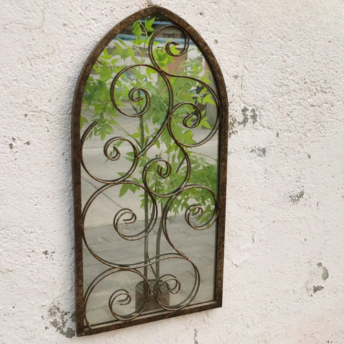 Nordic retro wooden mirrors for wall craft decoration - vue 2 sur 9
