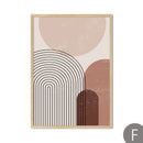 abstract geometry line rising sun moon canvas wall decor