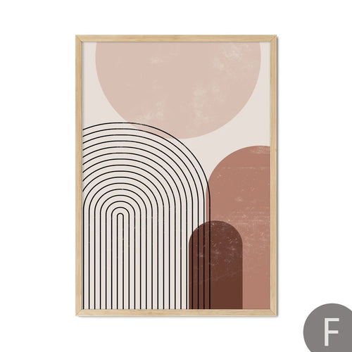 abstract geometry line rising sun moon canvas wall decor - vue 13 sur 13