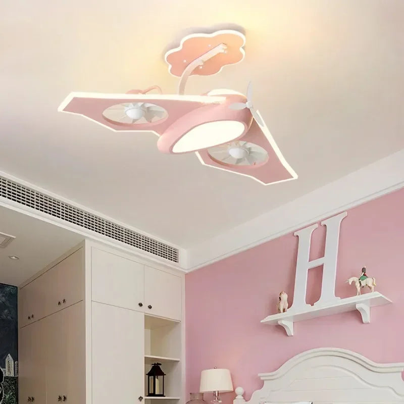 Modern design electric ceiling fan light for children's room