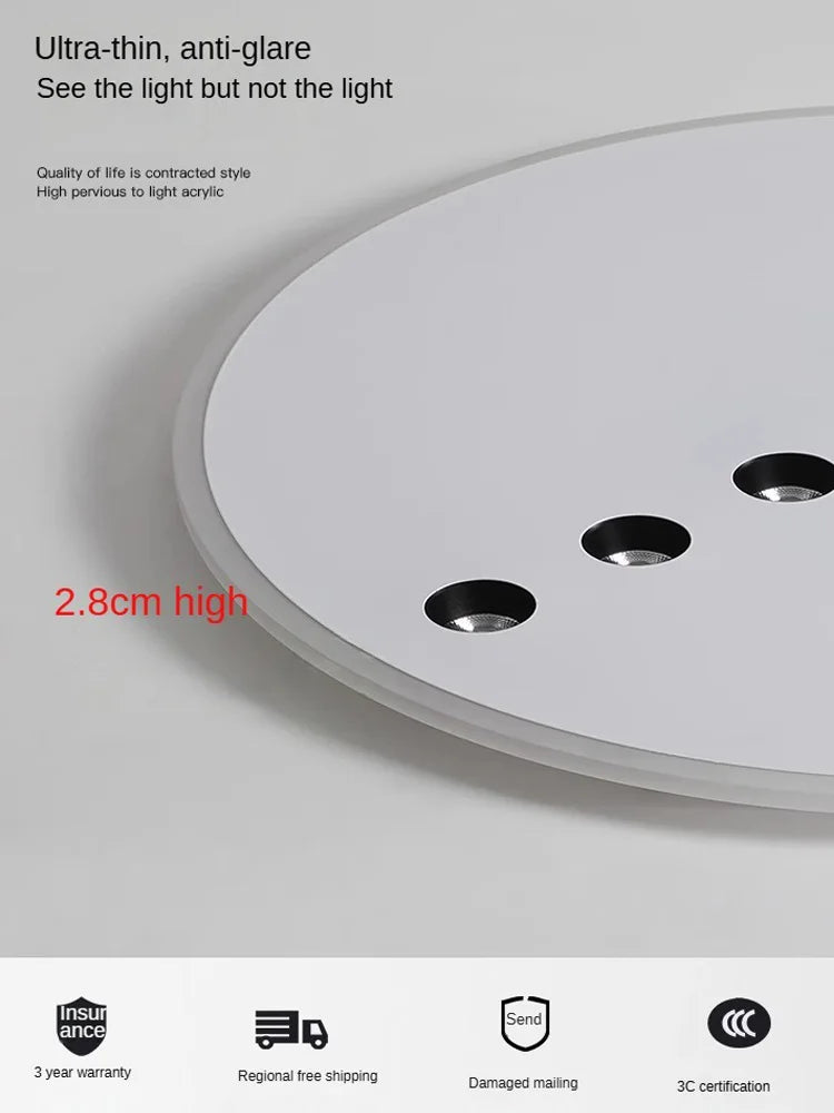 Minimalist round LED dimmable ceiling light for indoor use - vue 5 sur 8