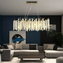 Rectangular crystal chandelier for modern interior decor