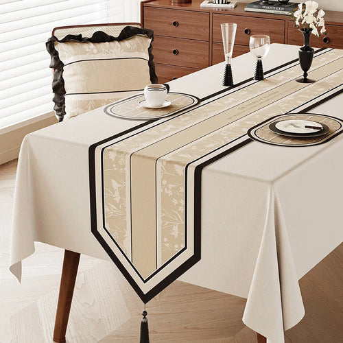 Vintage floral country style green table runner