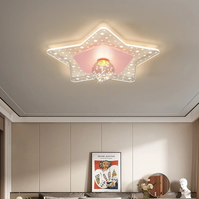 Modern romantic ceiling light for children's room, warm atmosphere