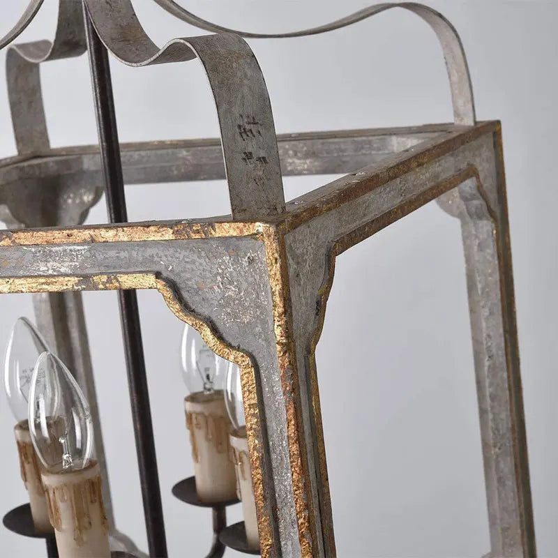 Retro solid wood chandelier in French American country style - vue 5 sur 6