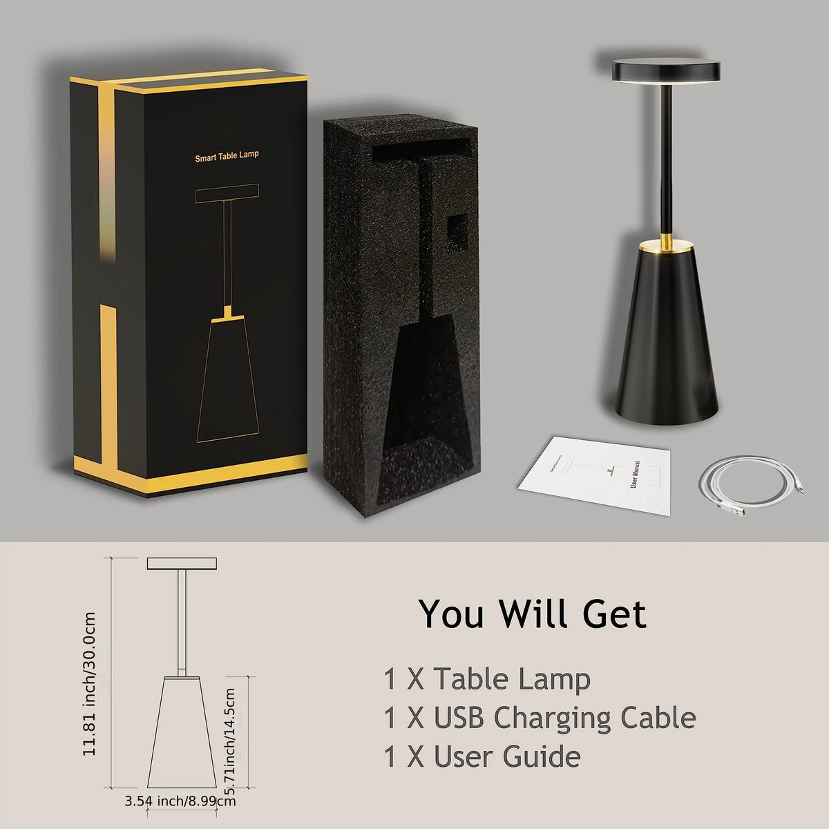 Wireless touch table lamp - vue 4 sur 8